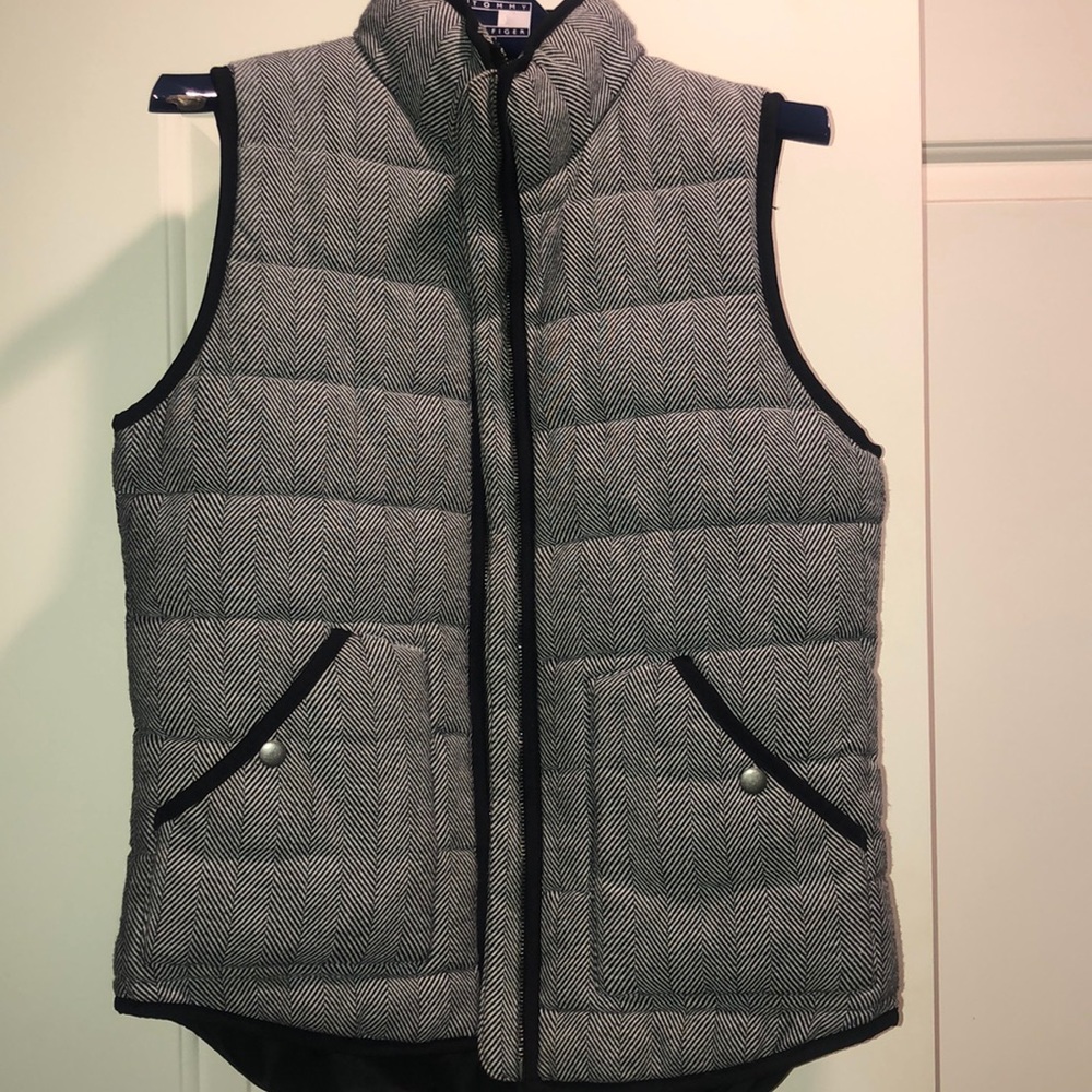 Black and White Textured vest